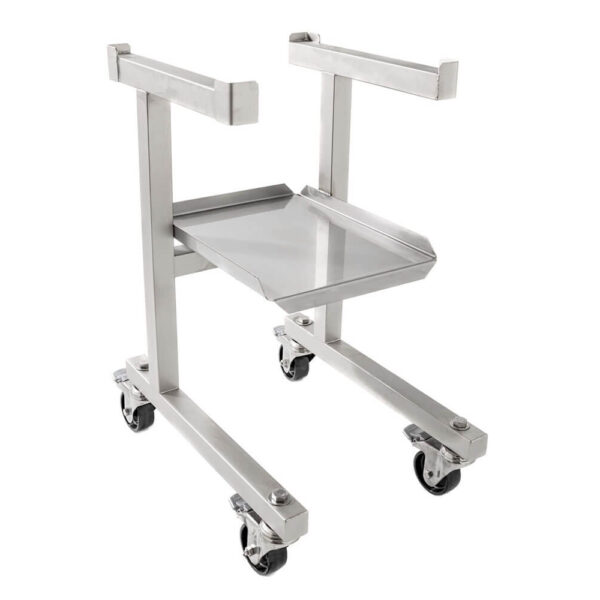 Stainless steel storage cart to move the tabletop vacuum packaging machine with its accessories